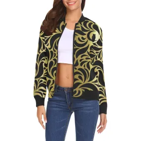 GORGIOUS LEAF GBLCC All Over Print Bomber Jacket for Women