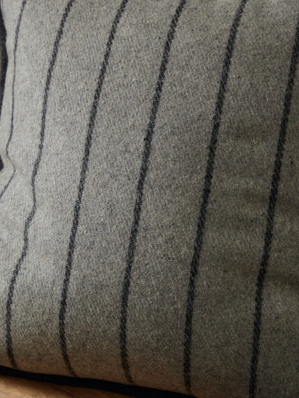 Grey Stripe Wool Cushion Cover 50 x 50 cm