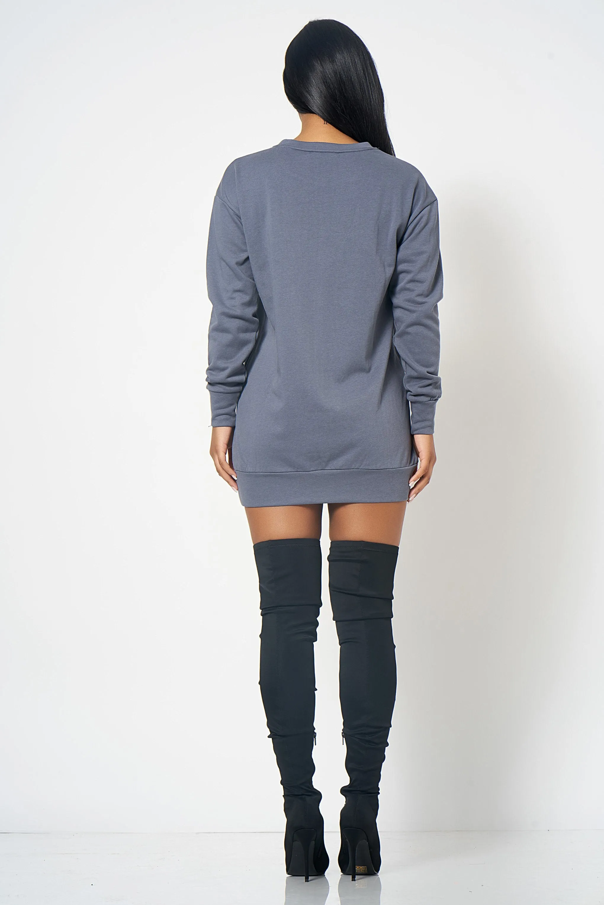 Grey Sweatshirt Dress