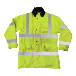 Hi-Vis 3/4 Polyester Waterproof Rain Coat Security Marshal HVPC06B