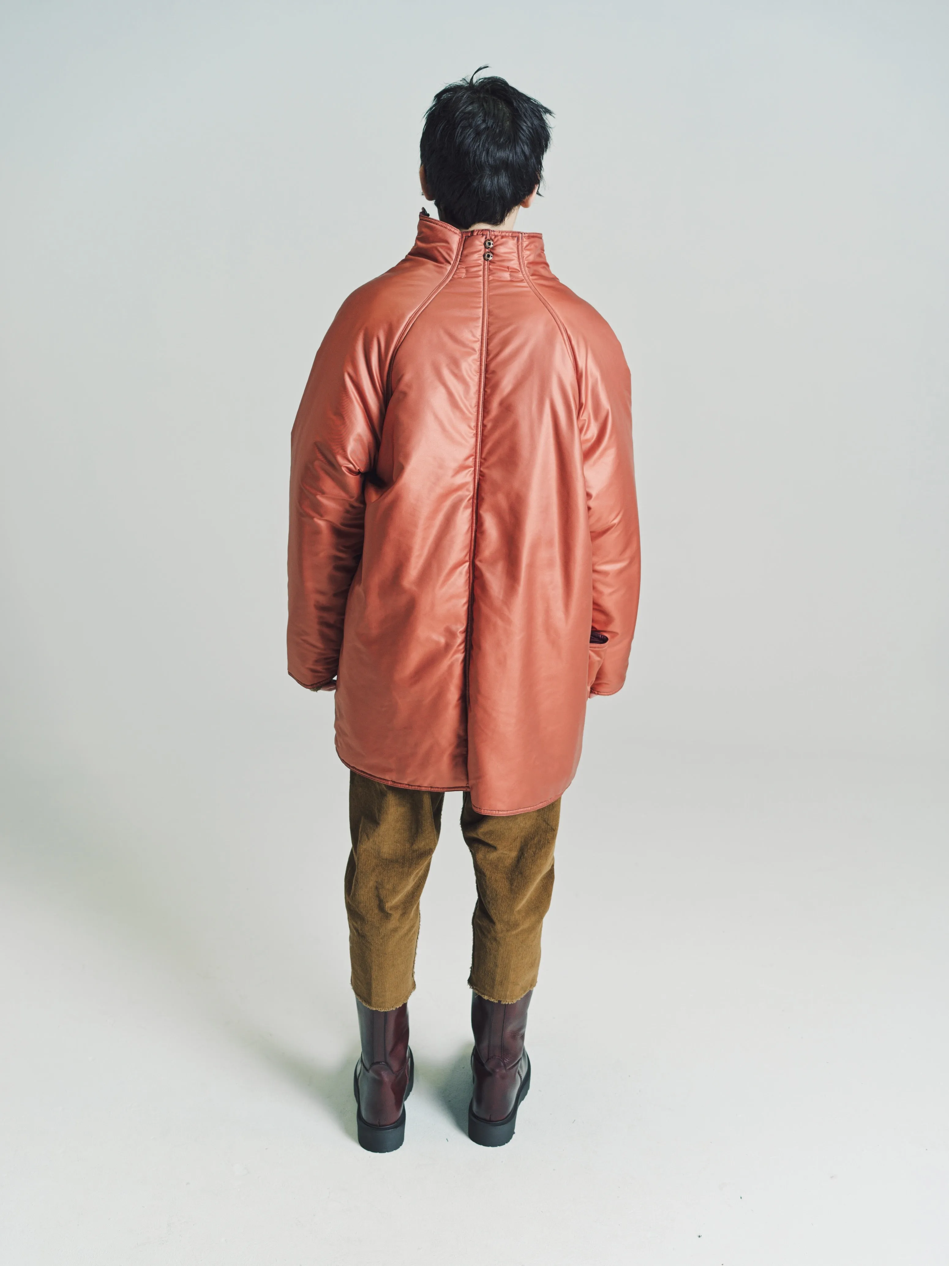 High Neck Puffy Coat in Japanese Nylon