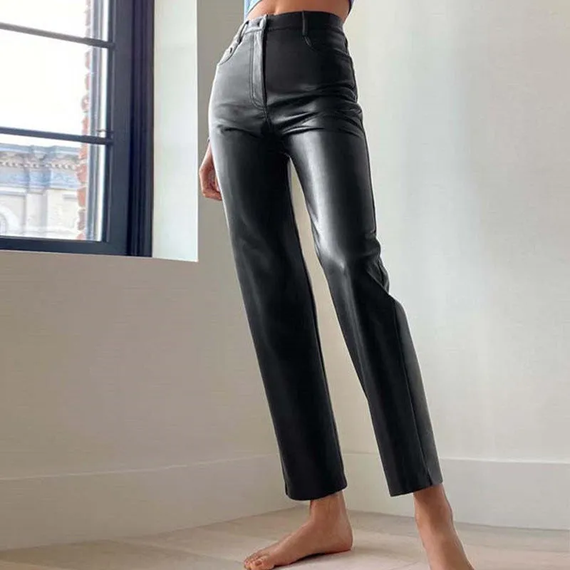 High Waist PU Leather Pants- Culture Heaven Special