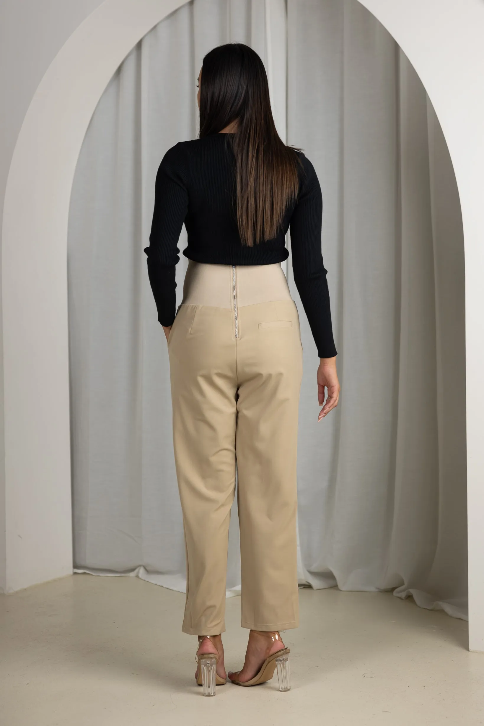 High Waist Straight Leg Pants