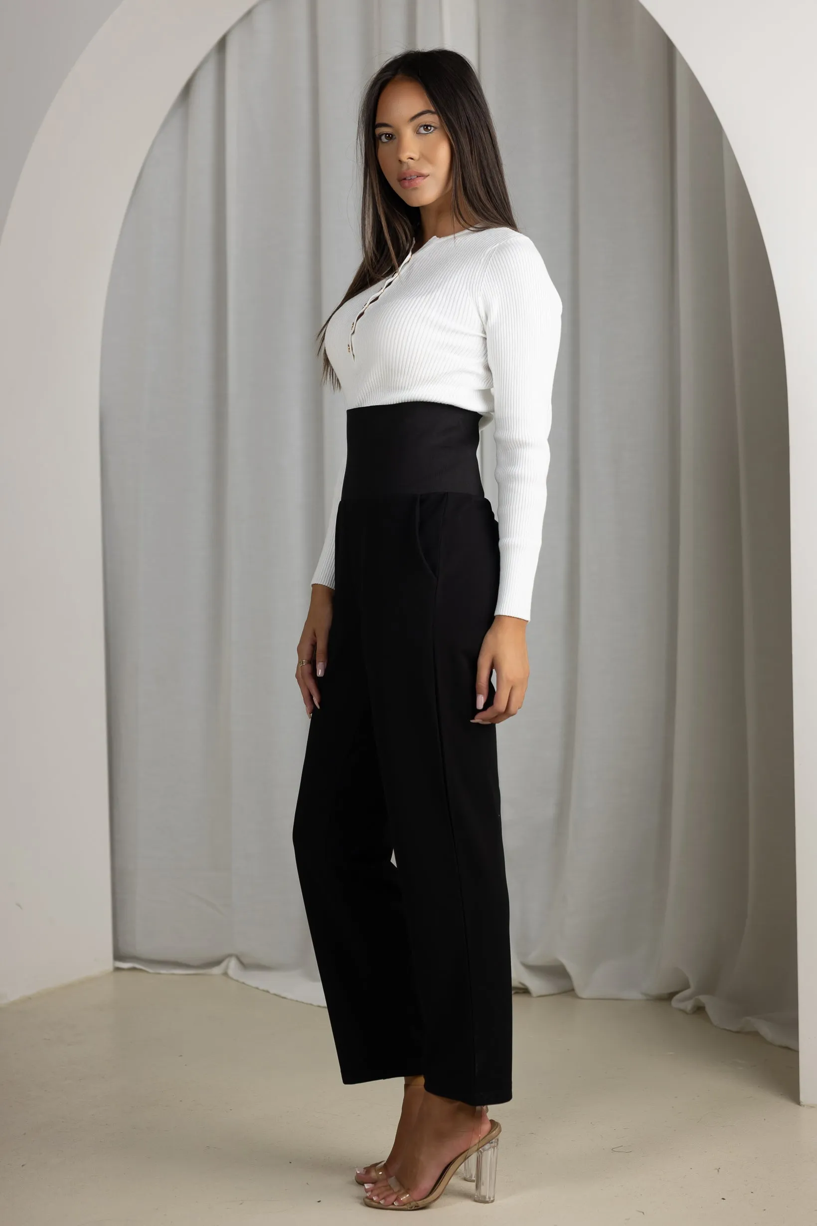 High Waist Straight Leg Pants