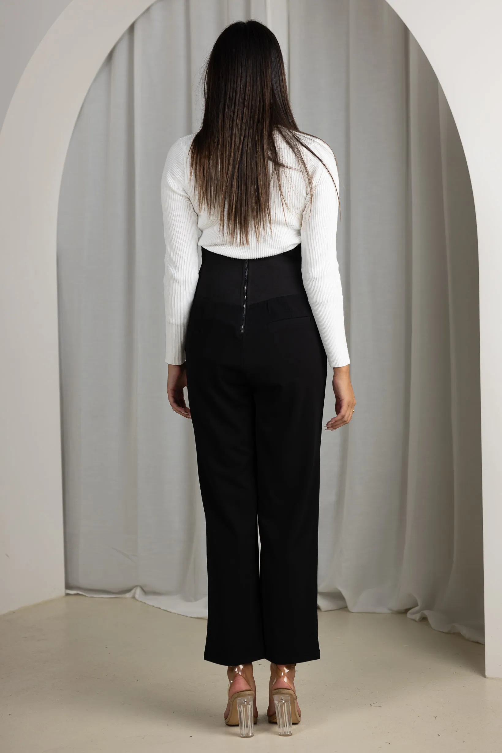 High Waist Straight Leg Pants