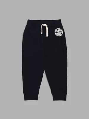 HOP Kids Navy Printed Joggers