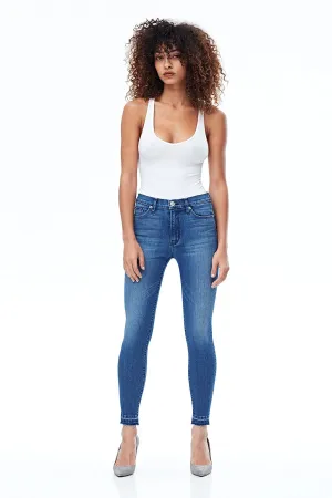 Hudson - Barbara High Waist Super Skinny w/ Released Hem in Blue Riot