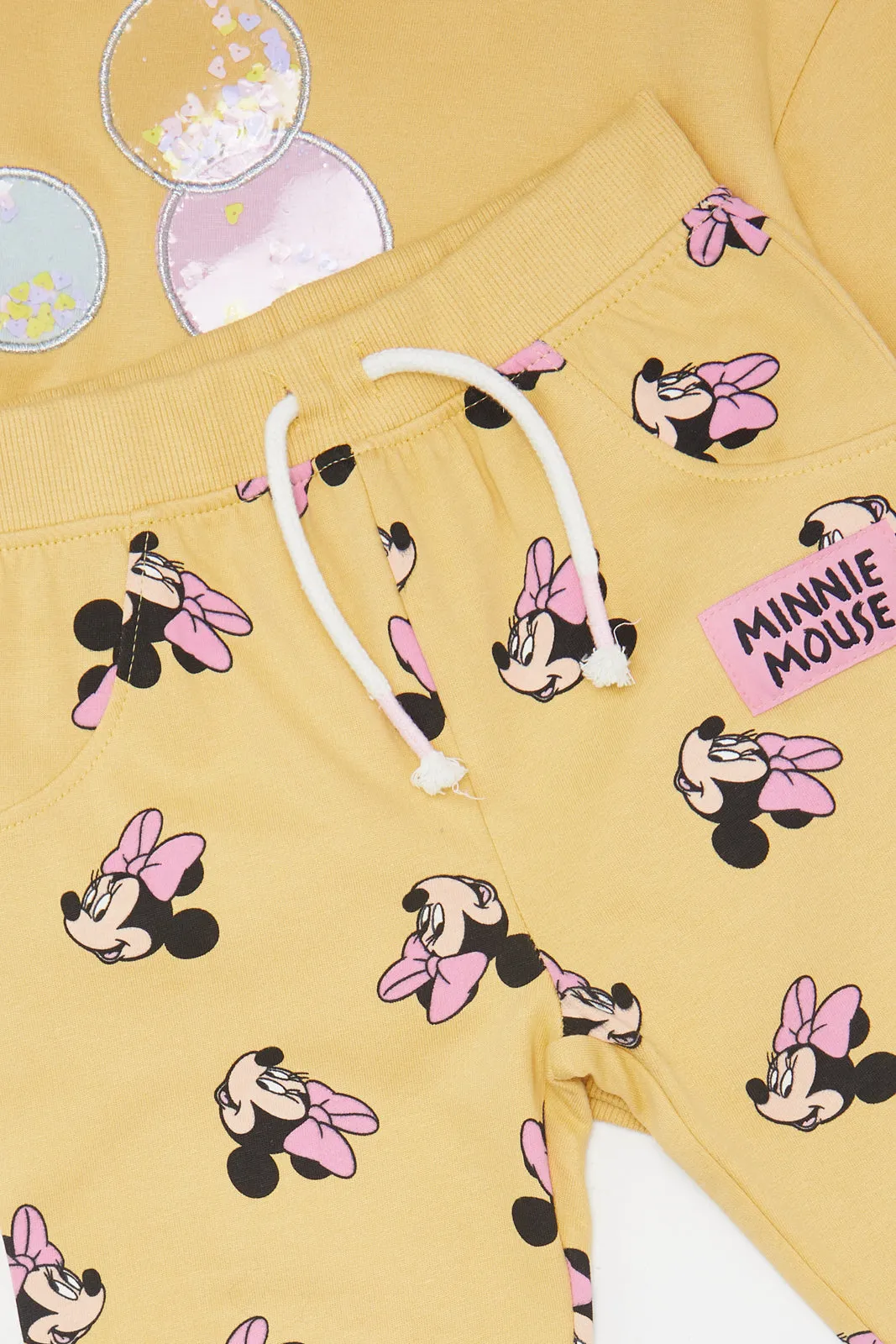 Infant Girls Mustard Minnie Mouse Jogger Set (2 Piece)