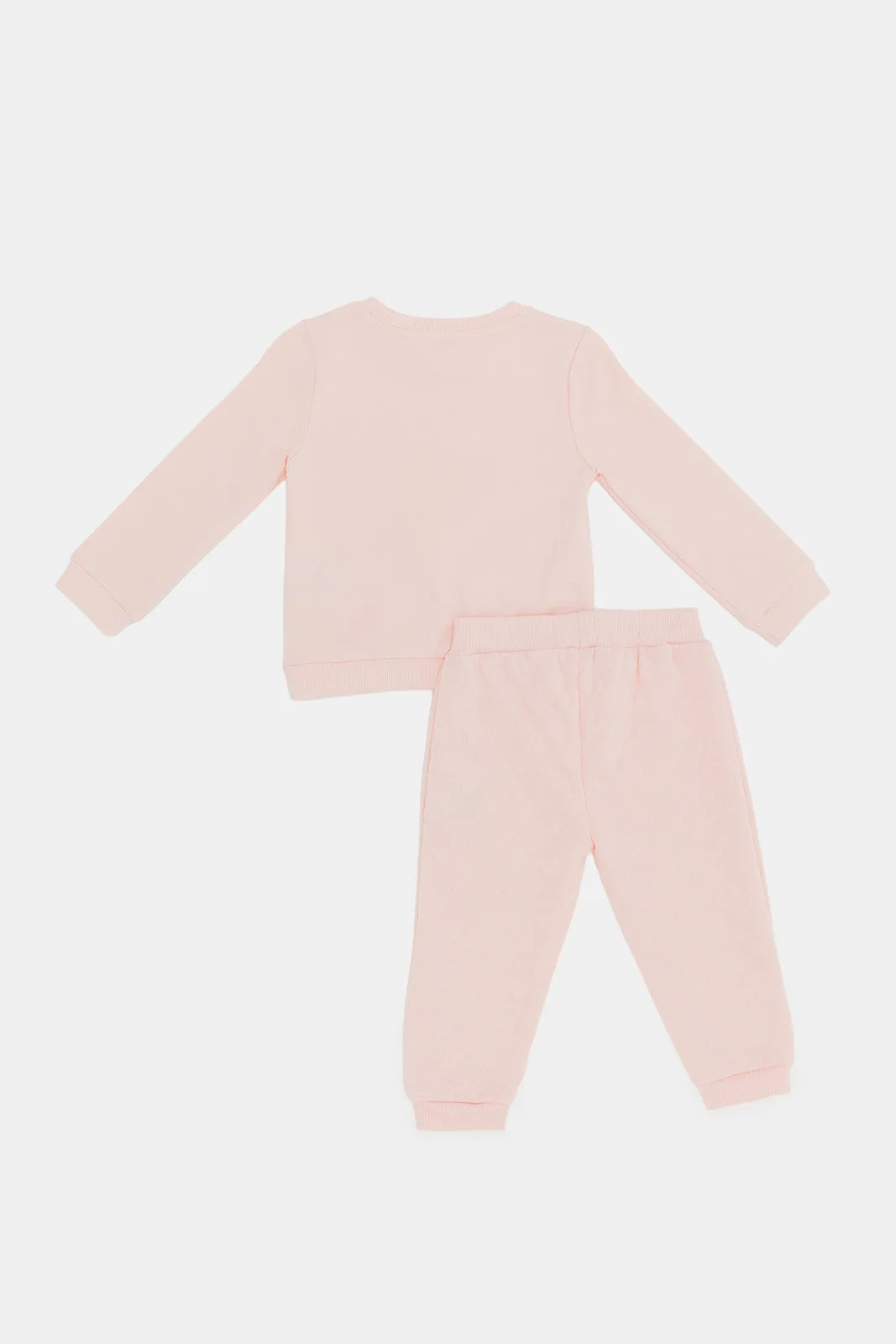 Infant Girls Pink Embellished Jog Set (2 Piece)