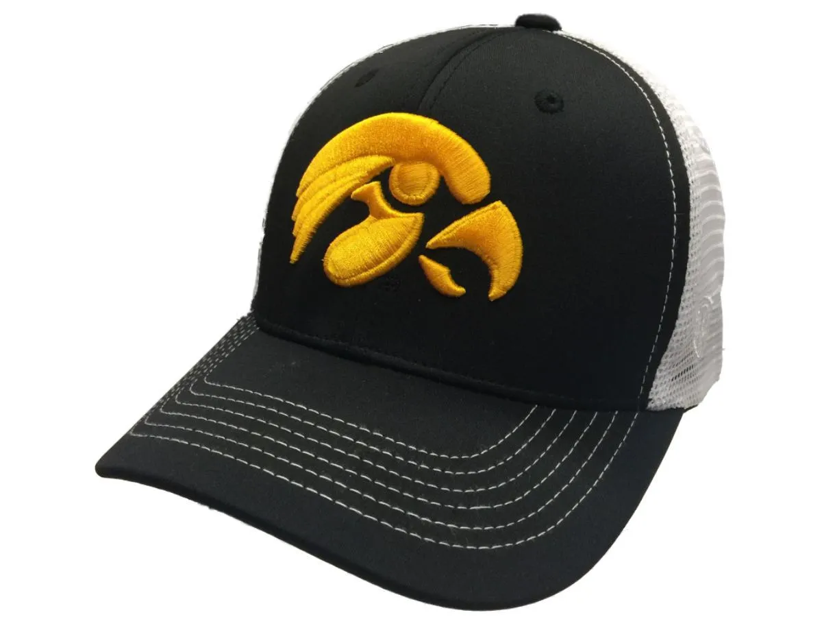 Iowa Hawkeyes TOW Black Ranger Mesh Adjustable Snapback Structured Hat Cap