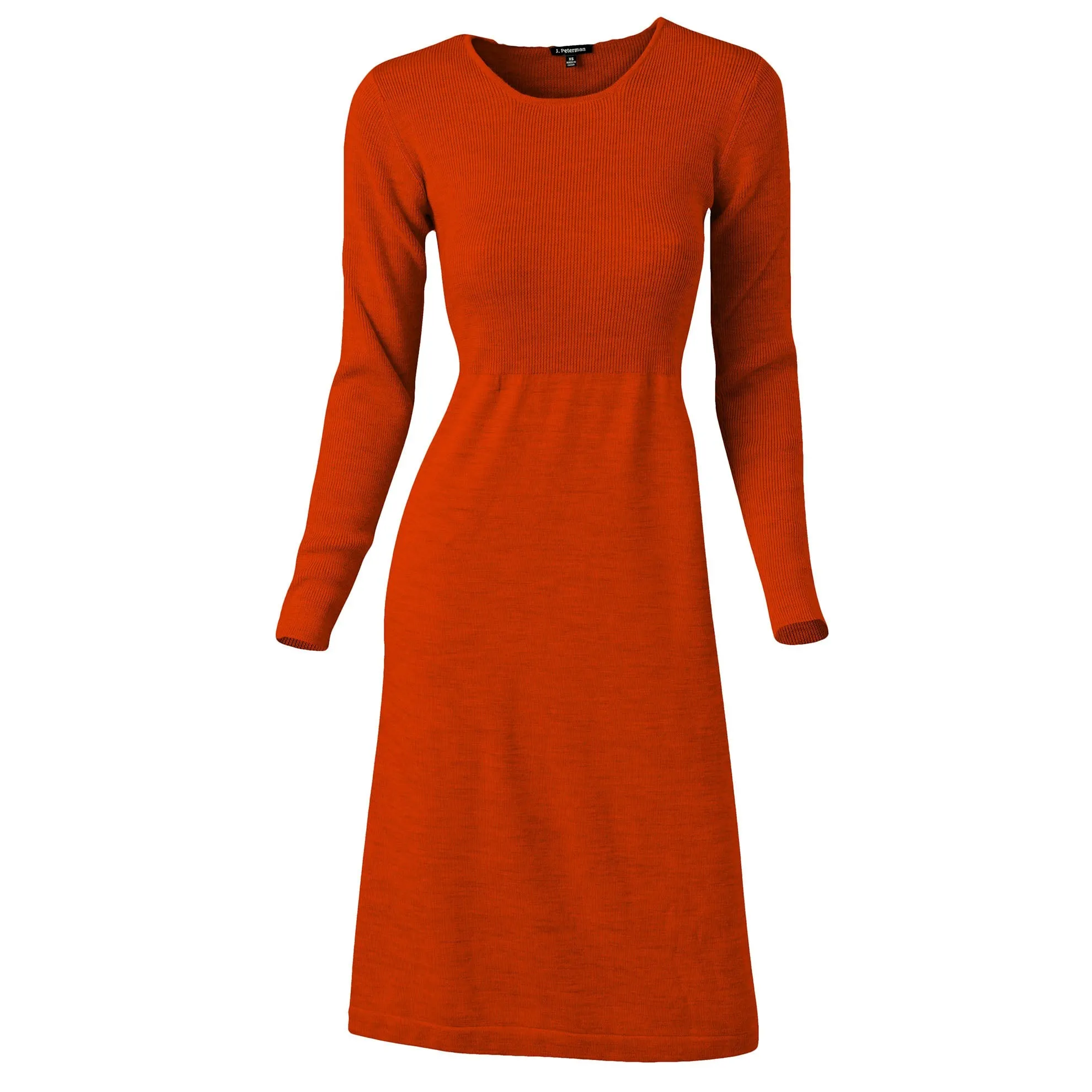 J. Peterman Women's Merino Wool Sweater Dress in Red