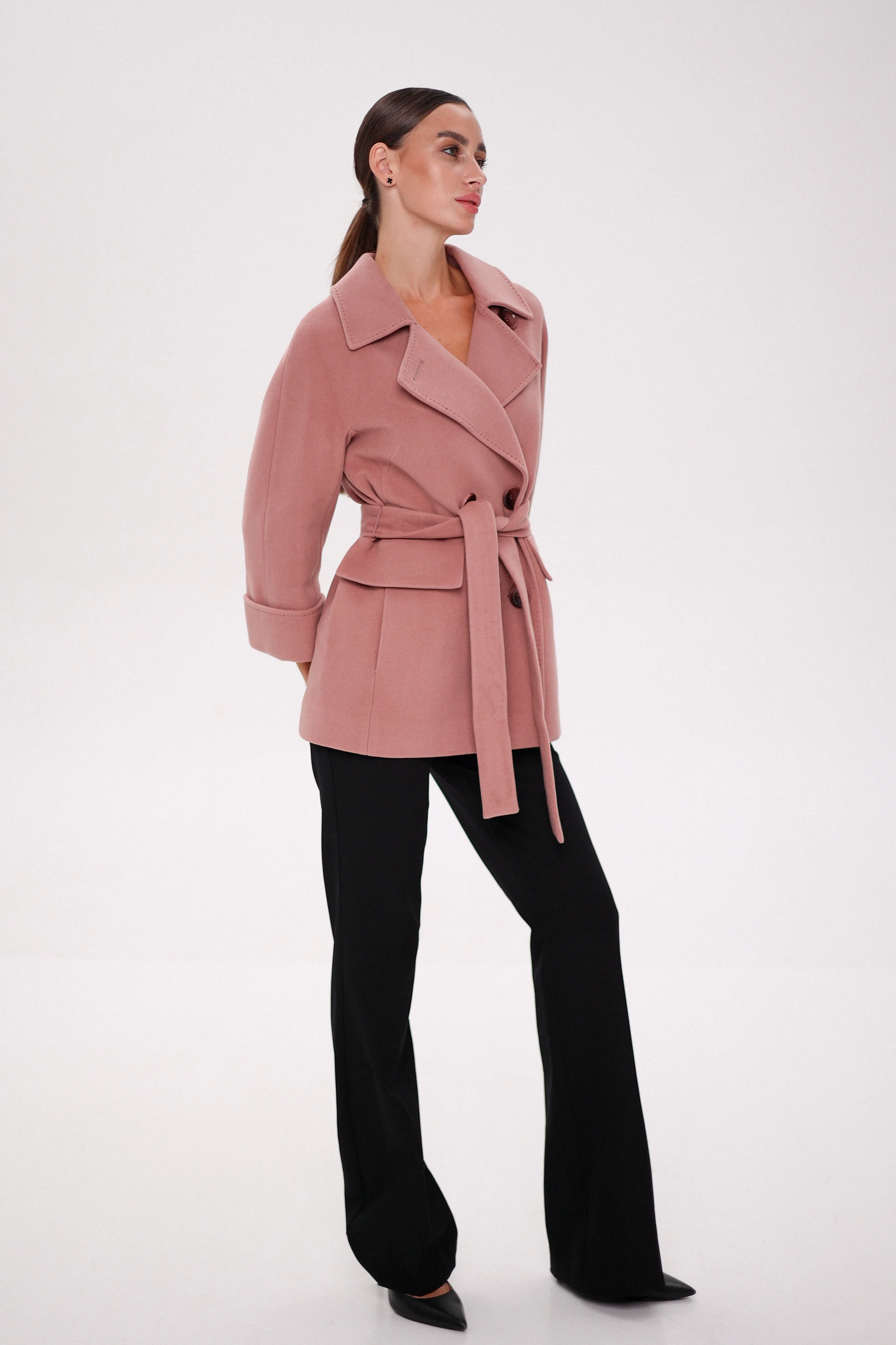 Jackie Tailored Cashmere Wool Coat