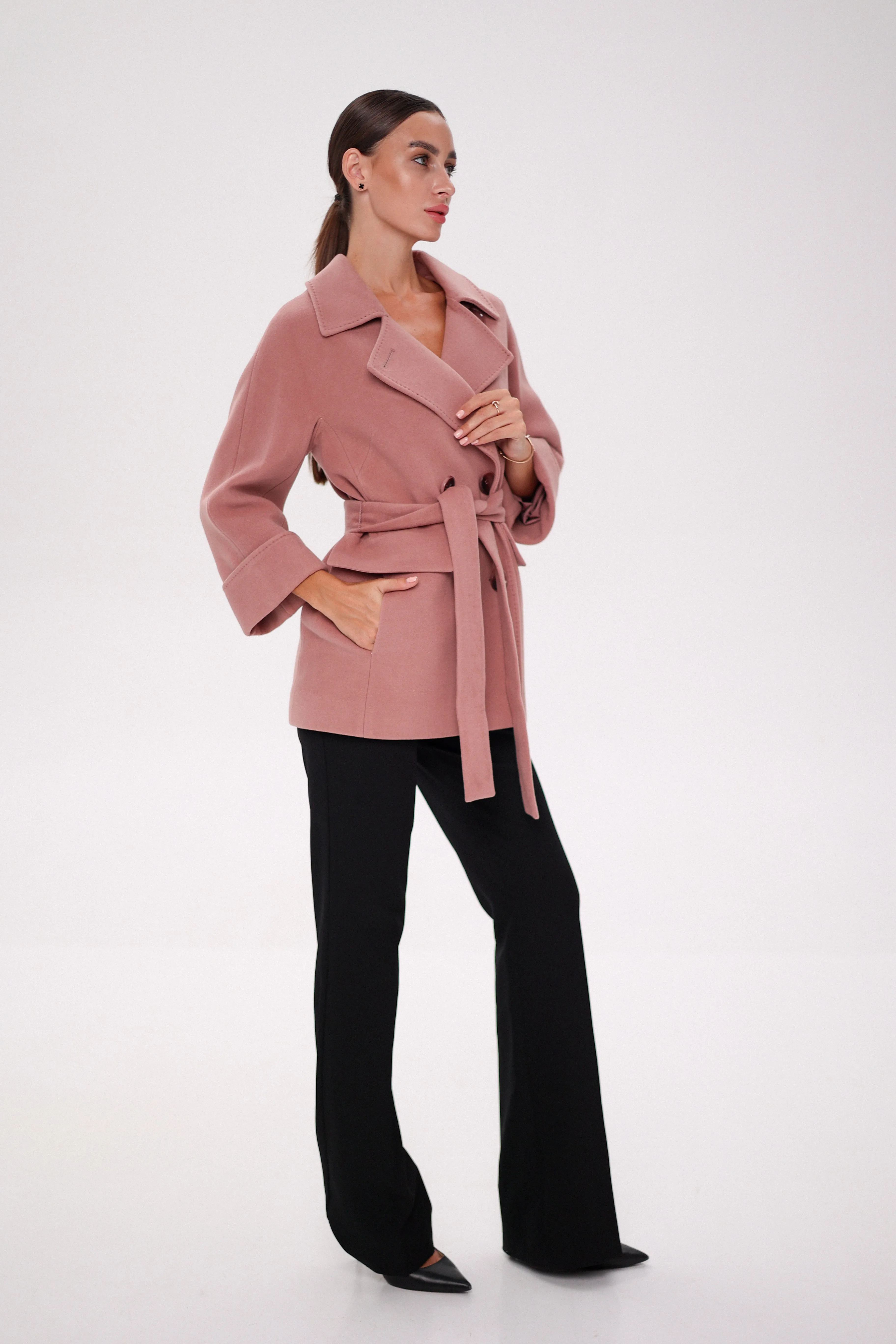 Jackie Tailored Cashmere Wool Coat