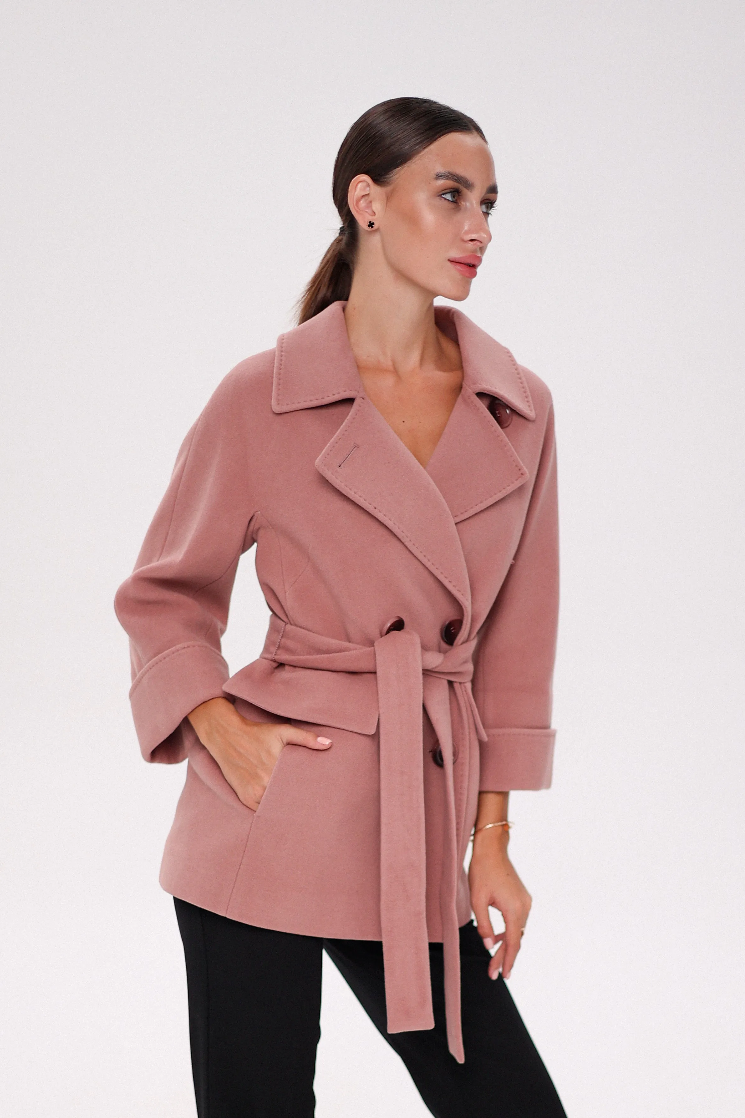 Jackie Tailored Cashmere Wool Coat