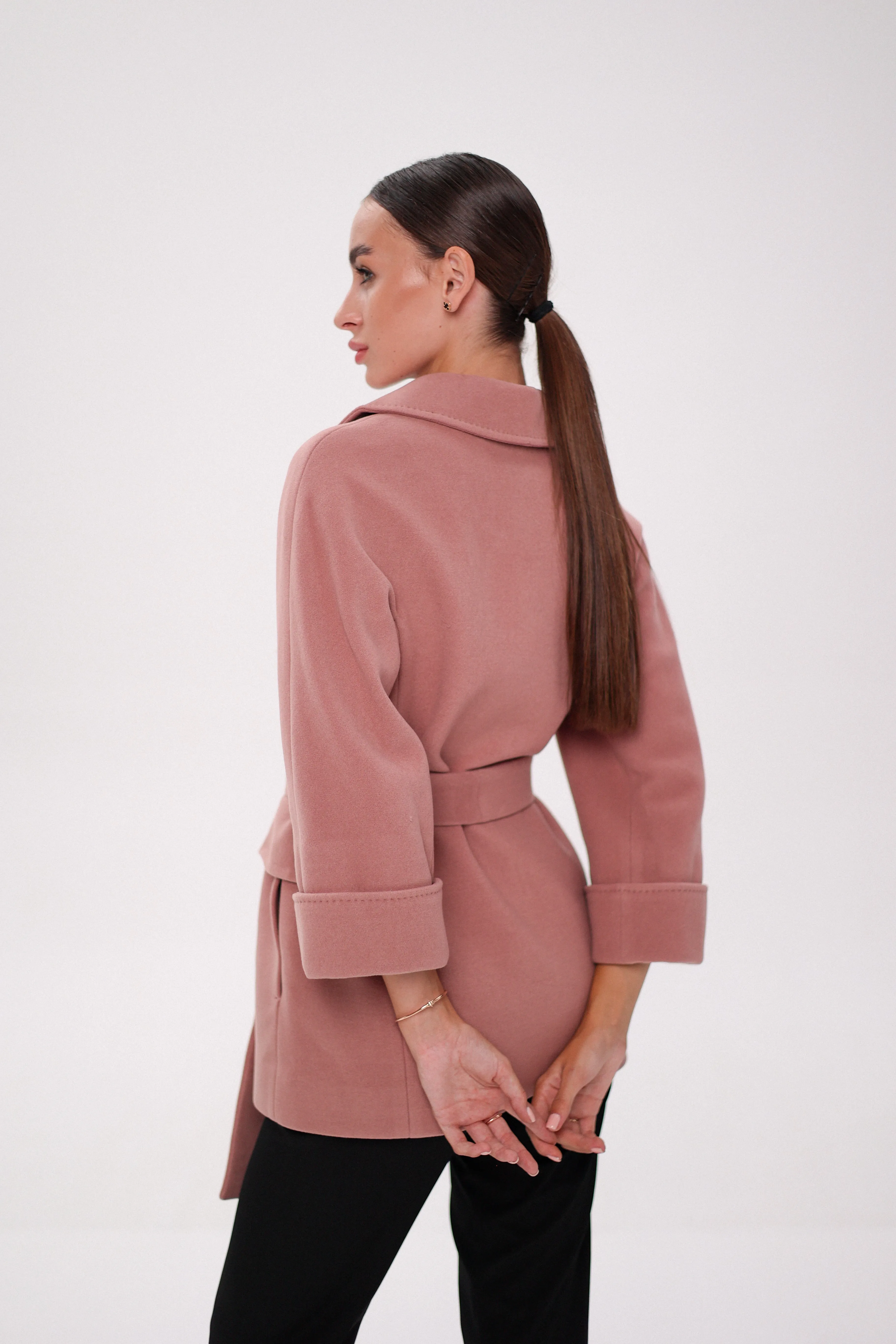 Jackie Tailored Cashmere Wool Coat