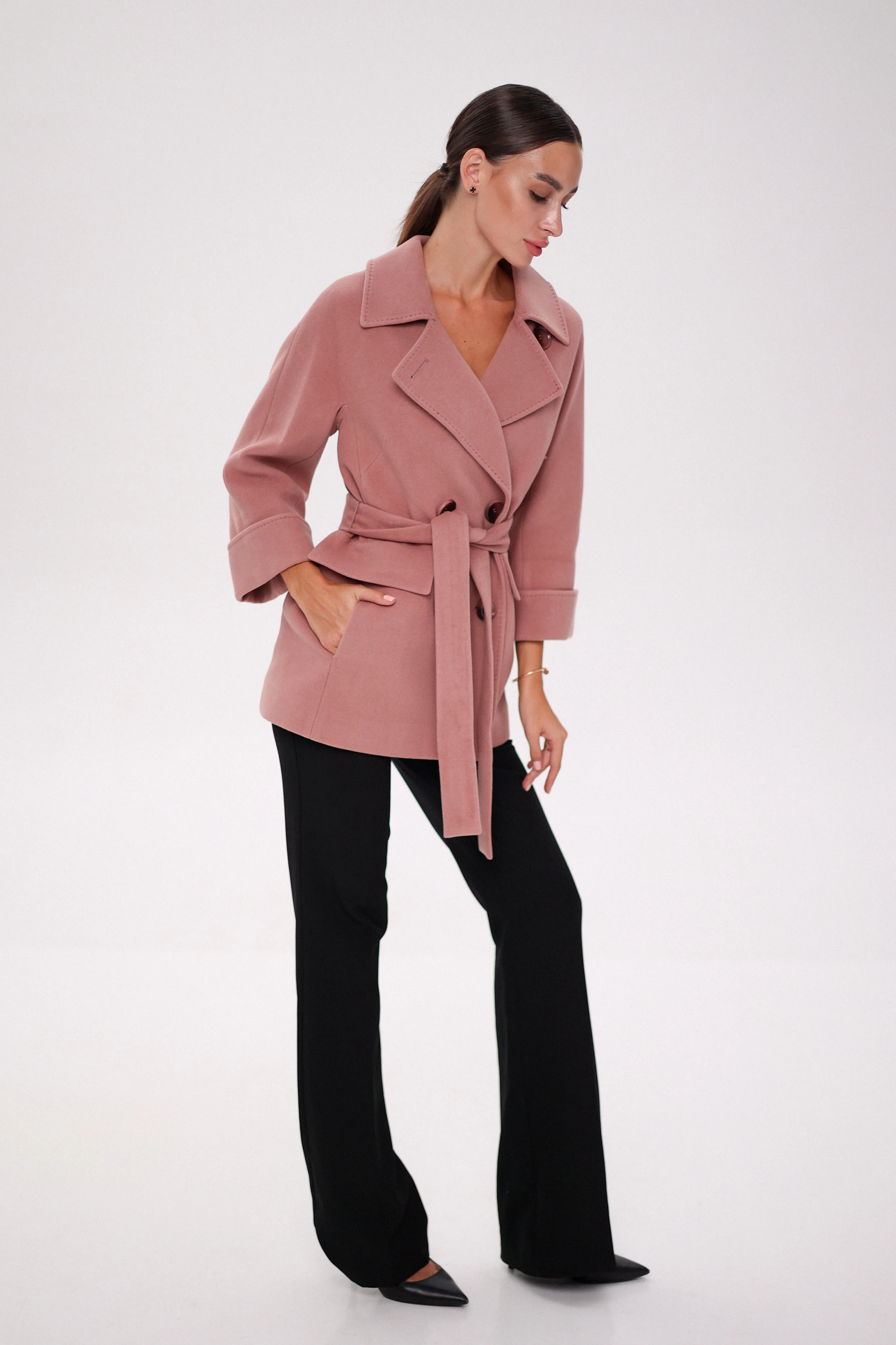 Jackie Tailored Cashmere Wool Coat