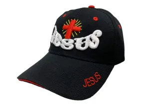 Jesus Christian Cross XM Black Structured Adjustable Strap Hat Cap AA603