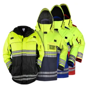 [JSID11-4XL-CUSTOMIZED] First Class High Visibility Waterproof Parkas with Reflective Striping