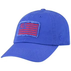 Kansas Jayhawks TOW Blue "Flag 4" Crew Adj. Relax Hat Cap