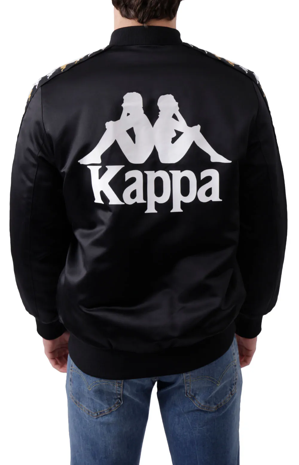 Kappa 222 Banda Bawern Bomber Jacket - Black Smoke/Lt Yellow/Bright White