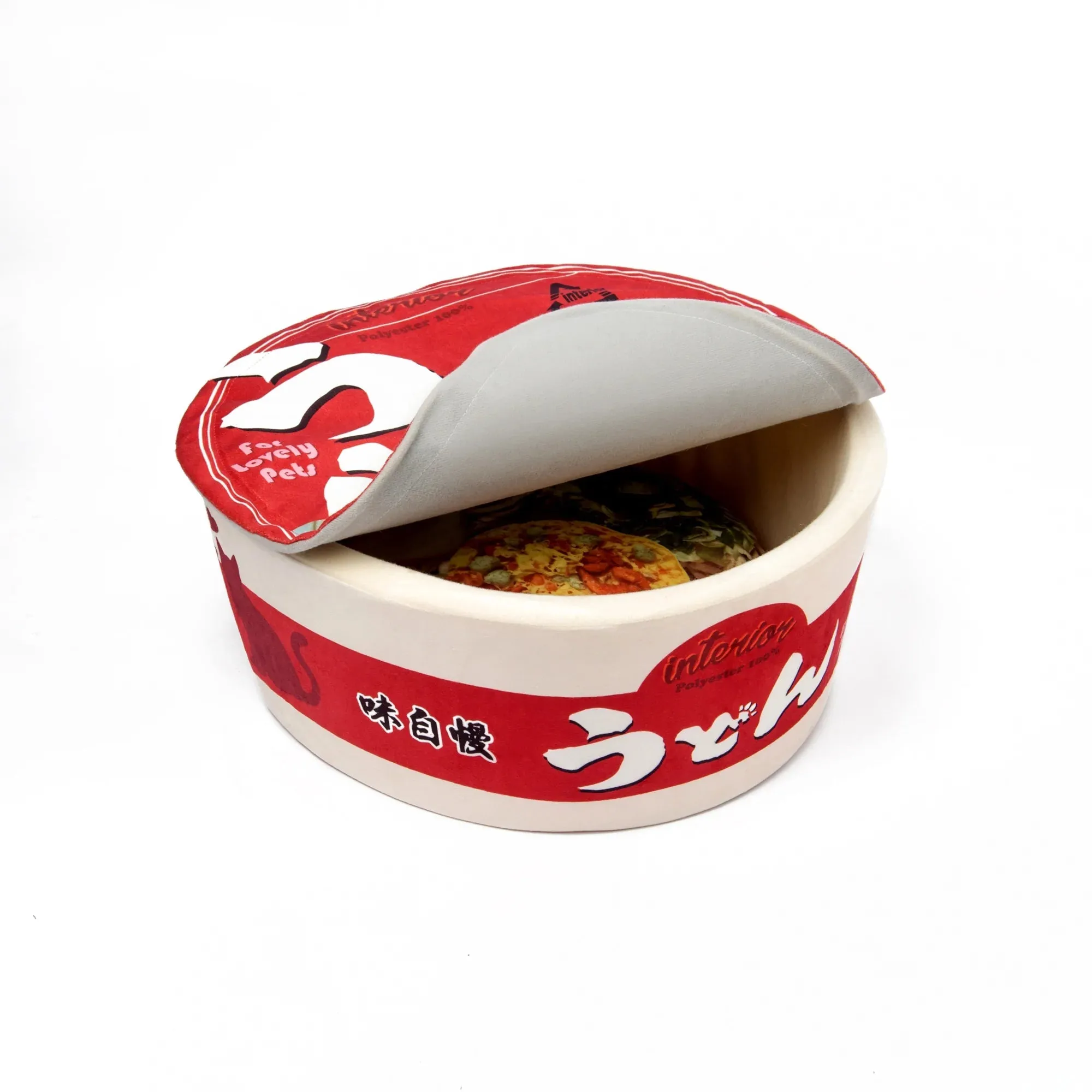 Kashima Udon Noodles Bed For Dogs & Cats (Red)