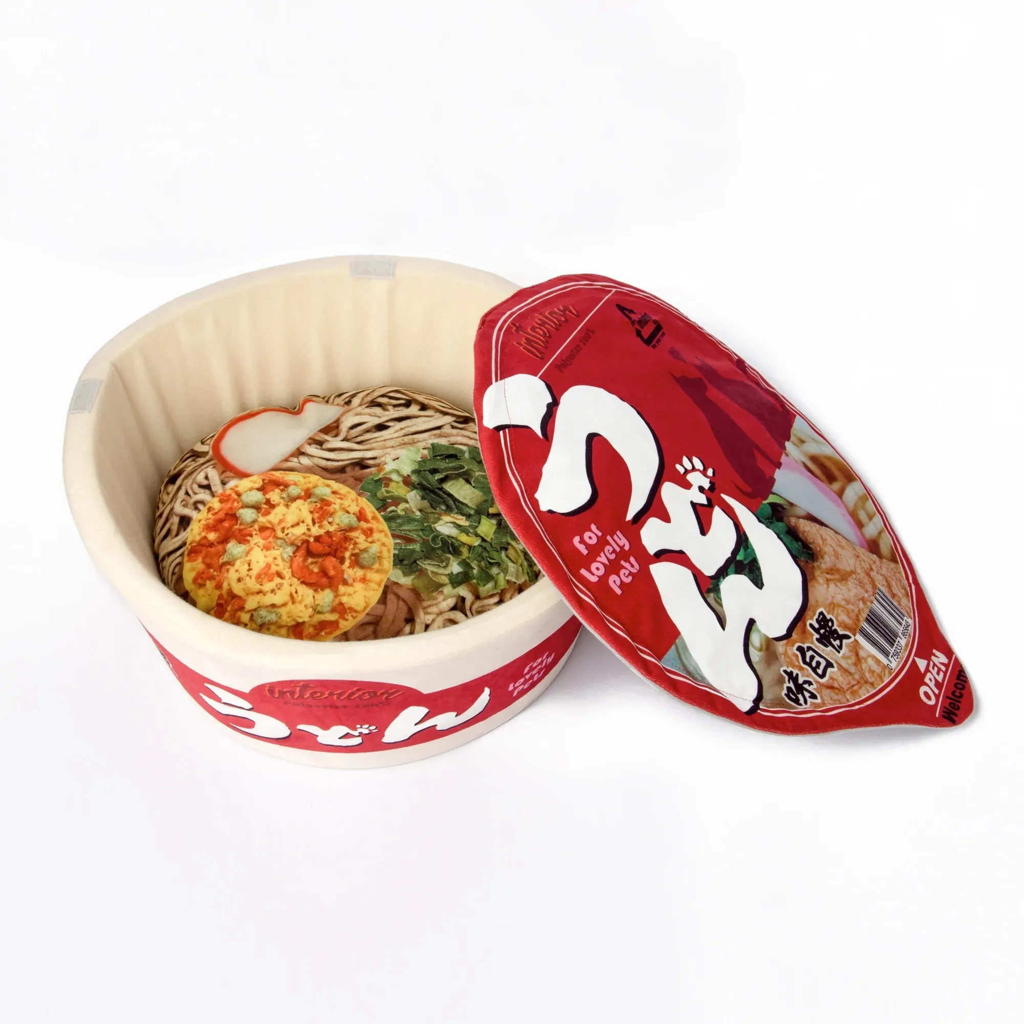 Kashima Udon Noodles Bed For Dogs & Cats (Red)