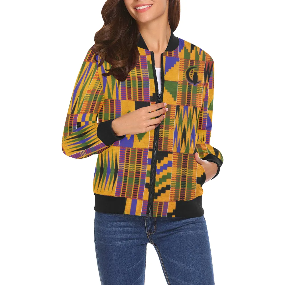 KENTE OG All Over Print Bomber Jacket for Women