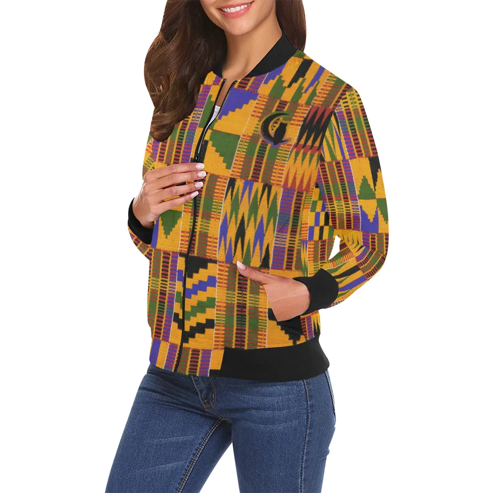 KENTE OG All Over Print Bomber Jacket for Women