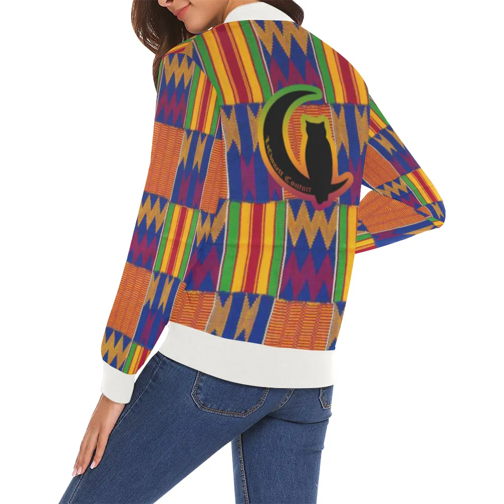 KENTE STYLE All Over Print Bomber Jacket for Women (Model H19)