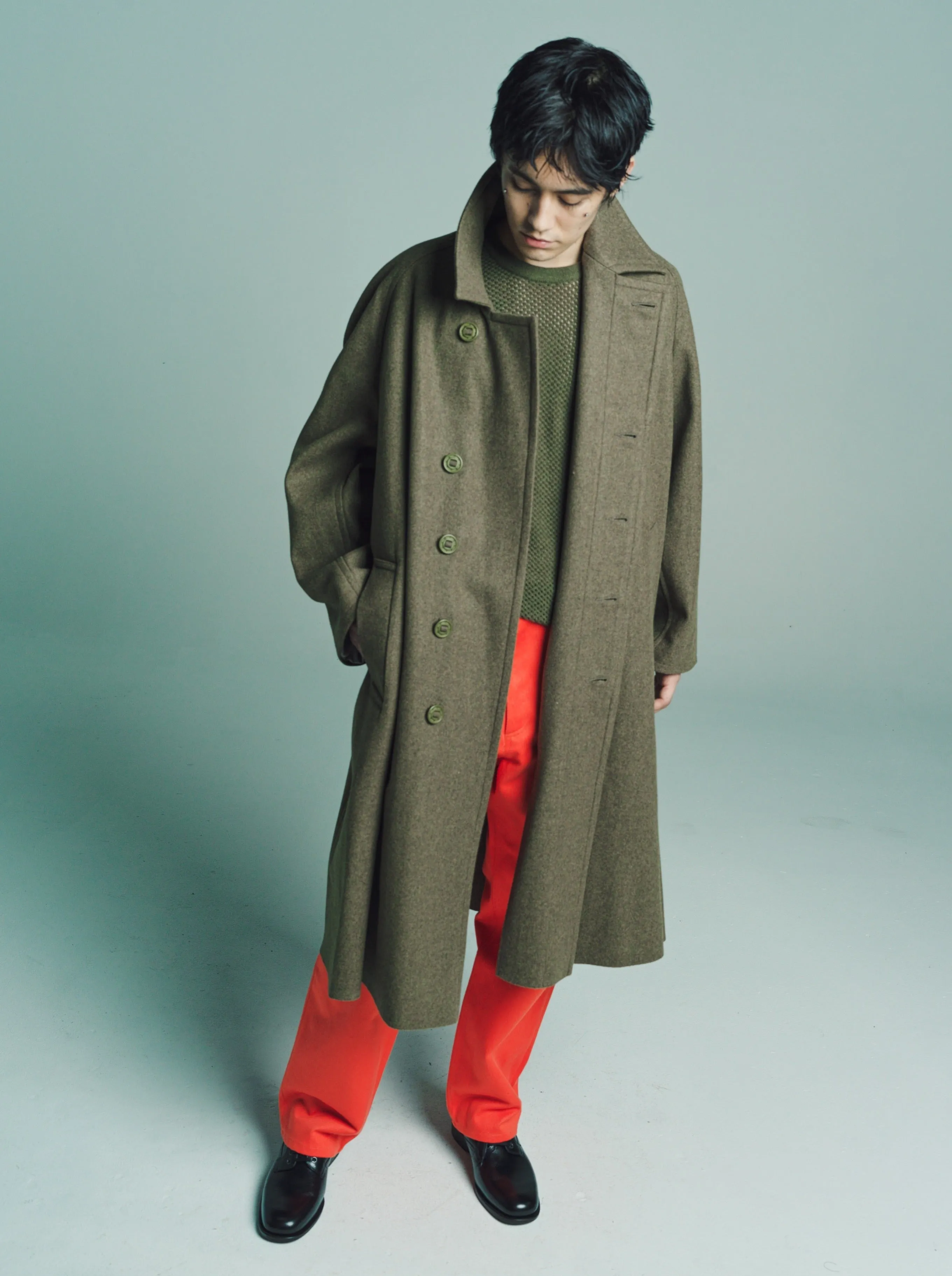 Khaki Wool Riding Coat