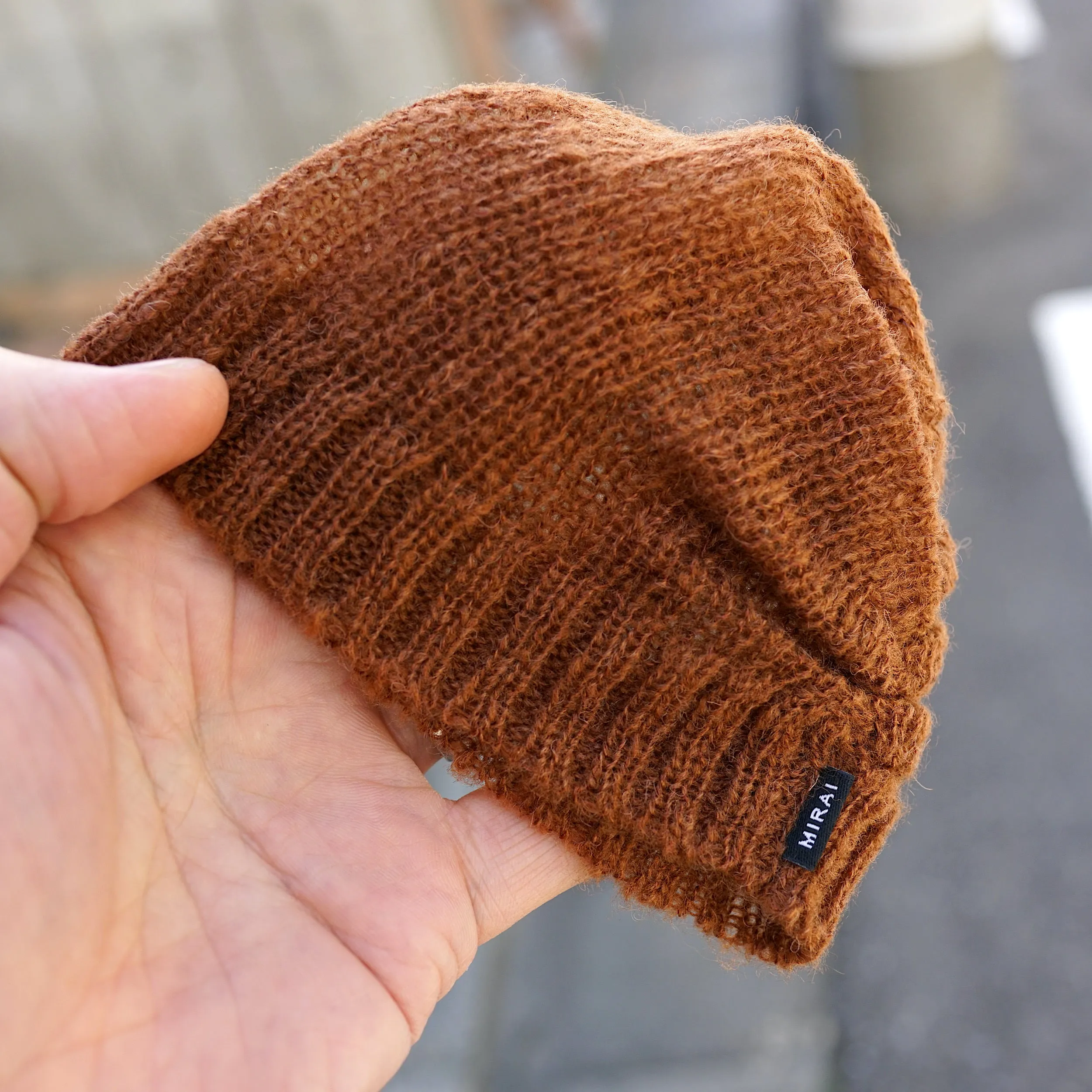 Knit Slouch Beanie Brown