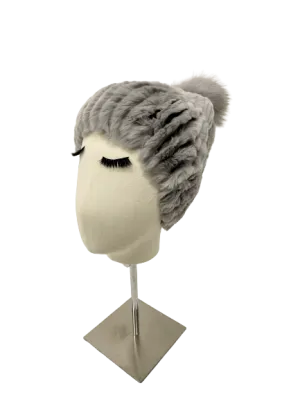 KNITTED LAPIN BEANIE GREY