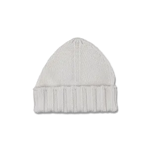 Knitted Pure Cashmere Beanie in Milk