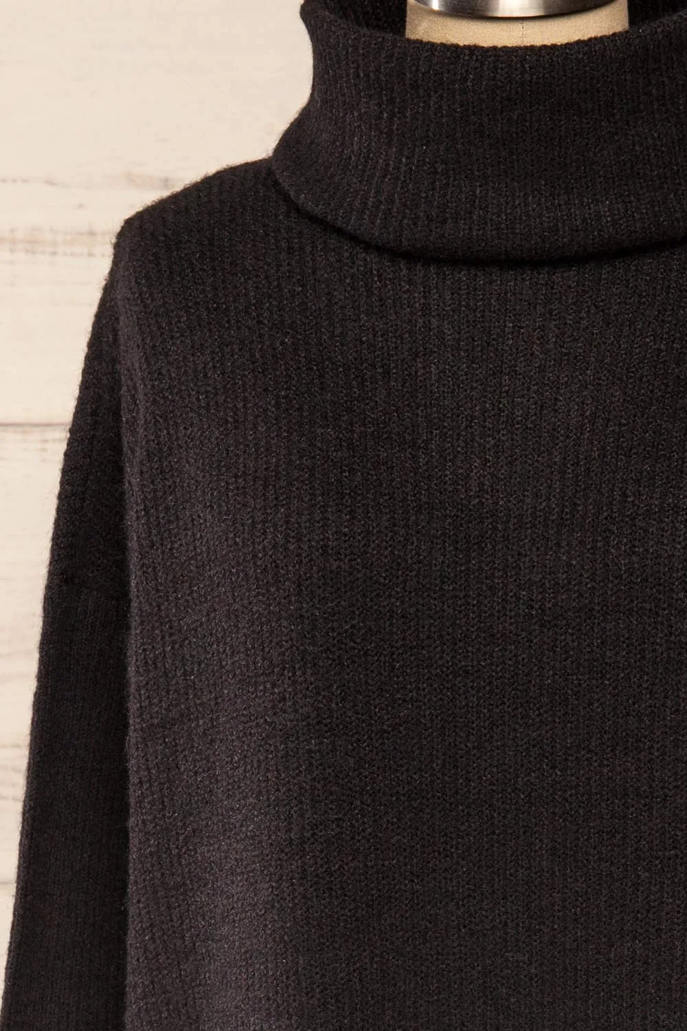 Koror Black | Knit Turtleneck Sweater Dress