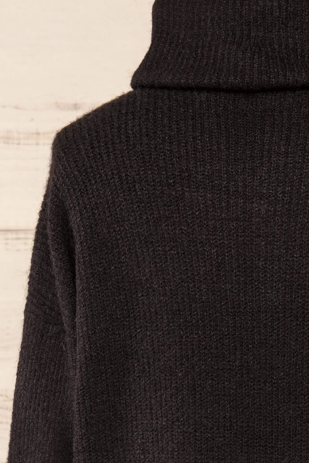 Koror Black | Knit Turtleneck Sweater Dress