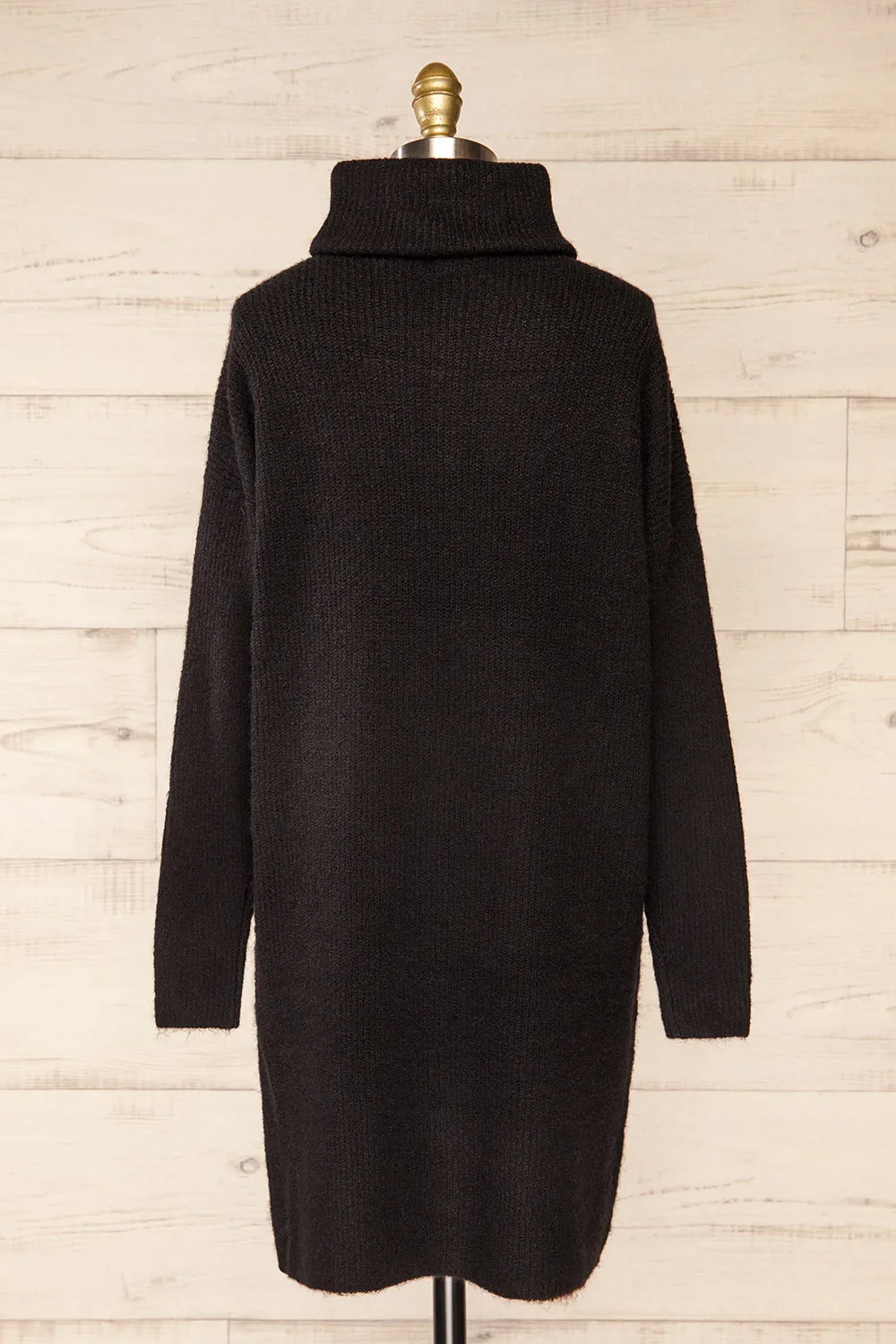 Koror Black | Knit Turtleneck Sweater Dress