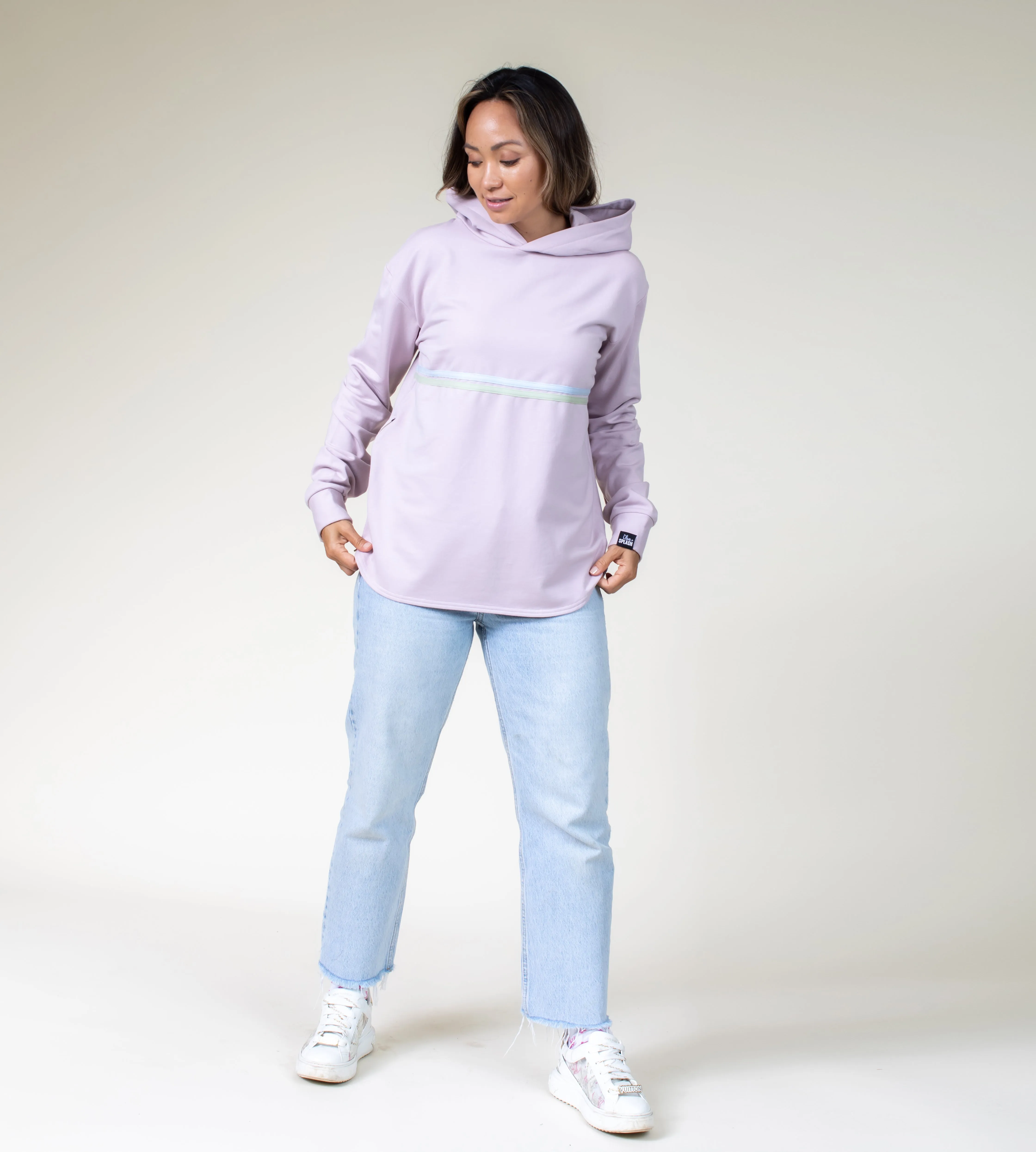 Lavender Striped Hoodie