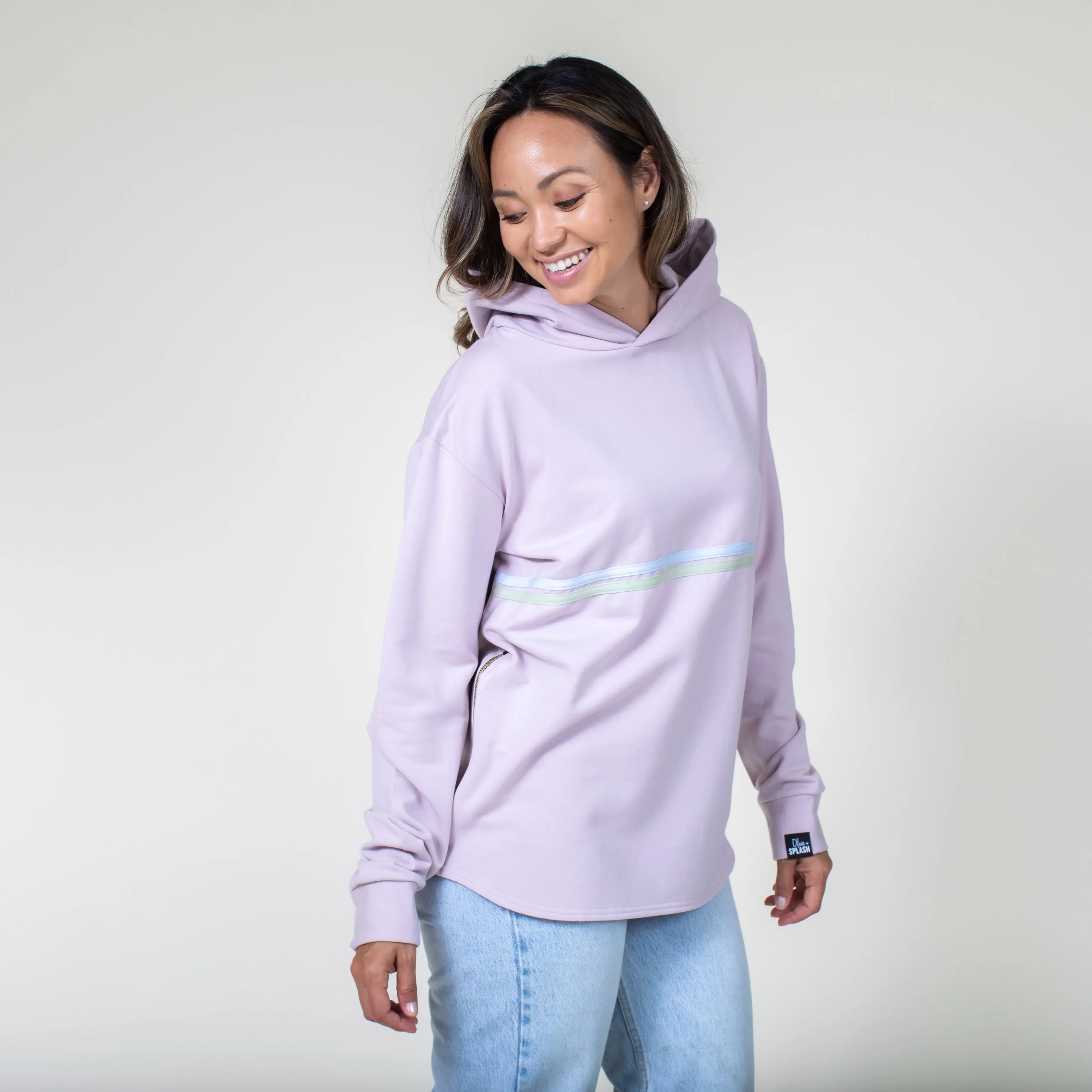 Lavender Striped Hoodie