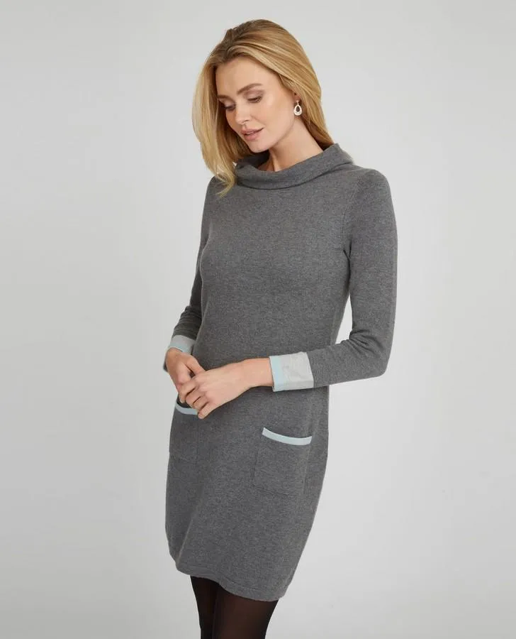 Lead Contrast Trim Knit Tunic Dress