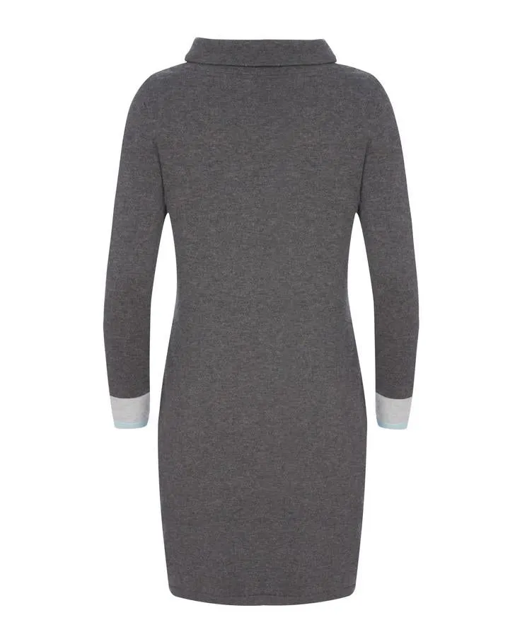 Lead Contrast Trim Knit Tunic Dress