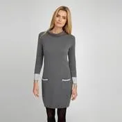 Lead Contrast Trim Knit Tunic Dress