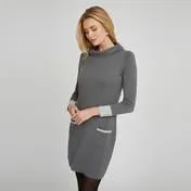 Lead Contrast Trim Knit Tunic Dress