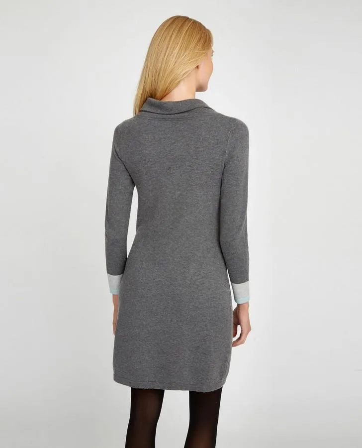 Lead Contrast Trim Knit Tunic Dress