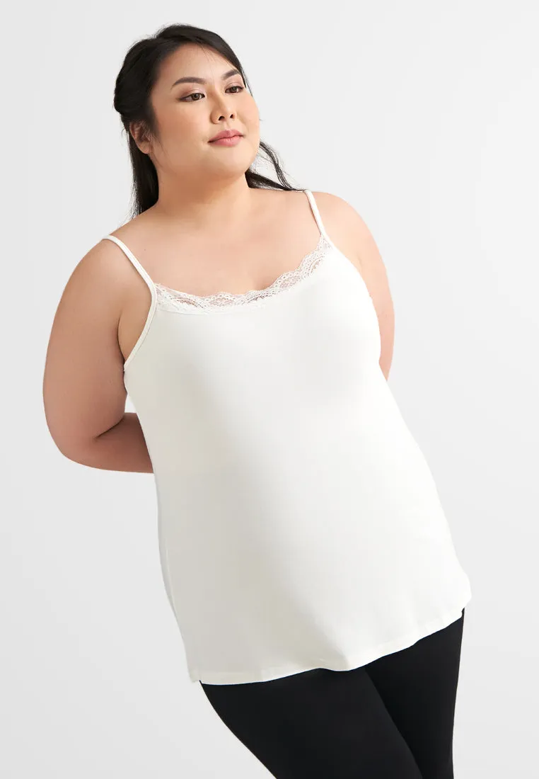 Leena OUTSTANDINGLY SOFT Lace Camisole - White