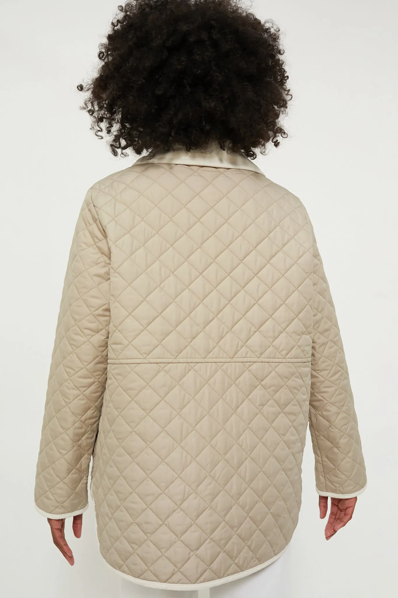 Light Sand Fleur Quilted Jacket