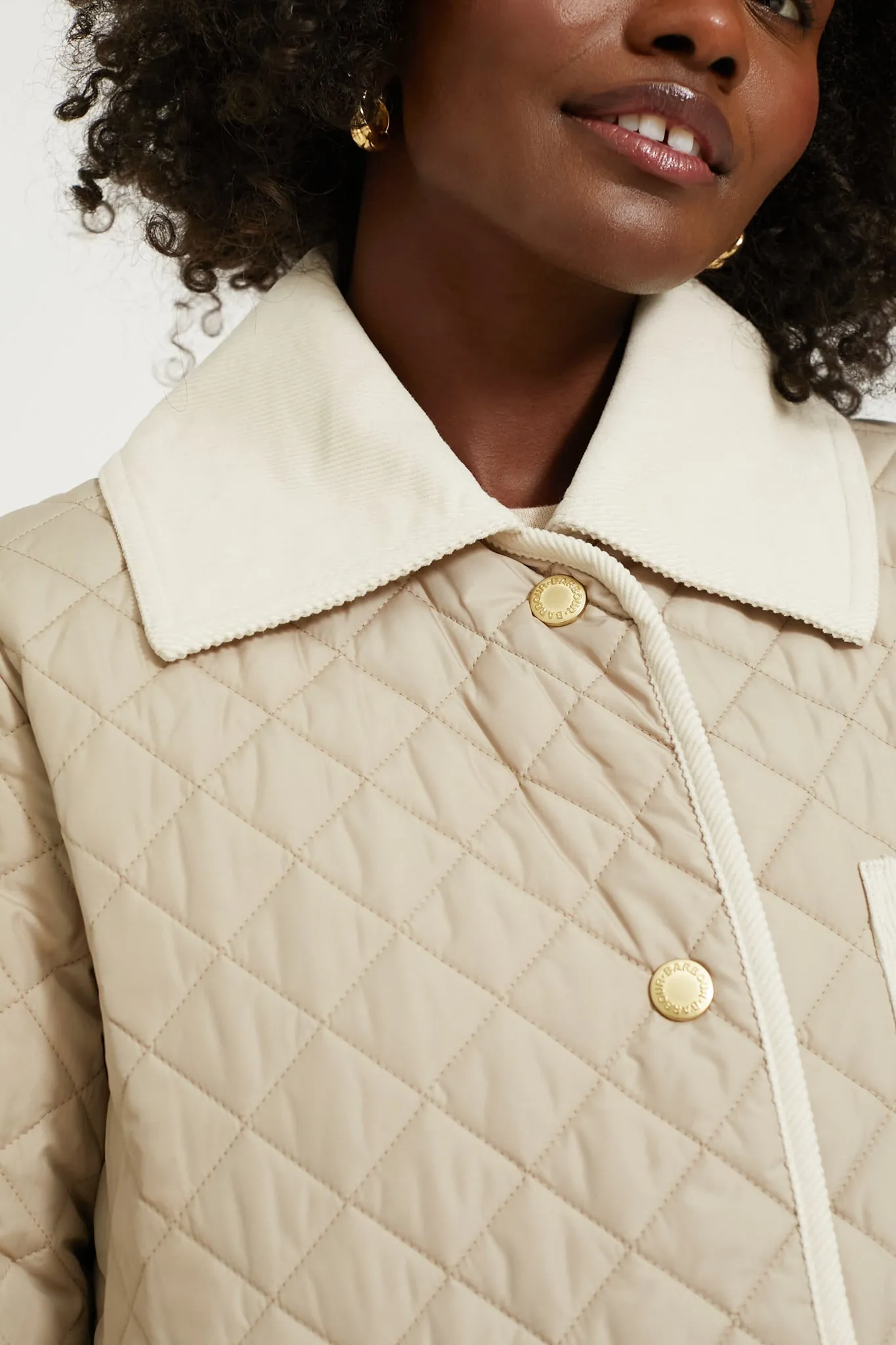 Light Sand Fleur Quilted Jacket