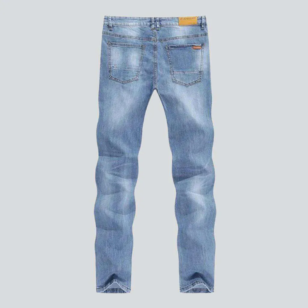 Light wash thin men's jeans