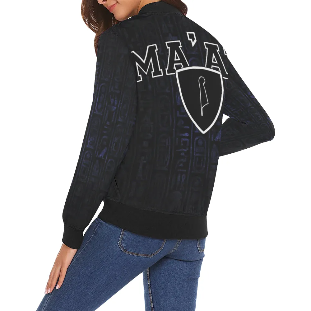 MA'AT All Over Print Bomber Jacket for Women