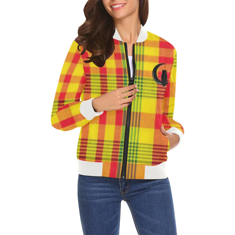 MADRAS All Over Print Bomber Jacket for Women