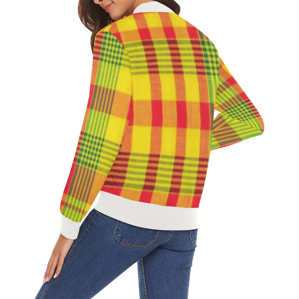 MADRAS All Over Print Bomber Jacket for Women